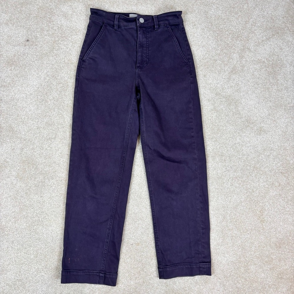 Everlane Cropped Straight Leg Chino Pants Purple High Rise Size‎ 0 RN 139393
